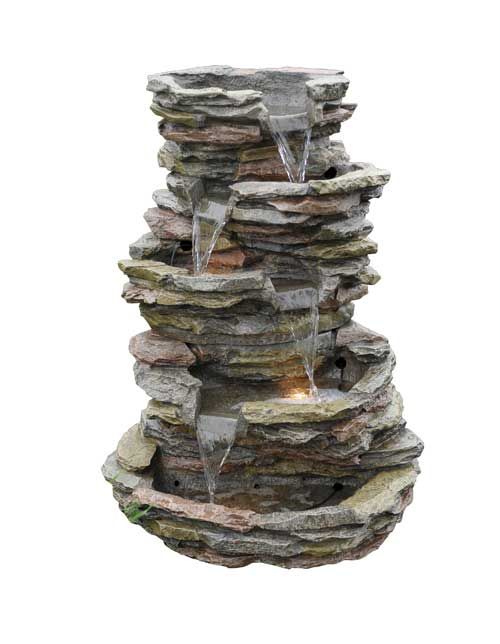   Natural Stone Rock Design Water Fountain Outdoor Garden Yard  